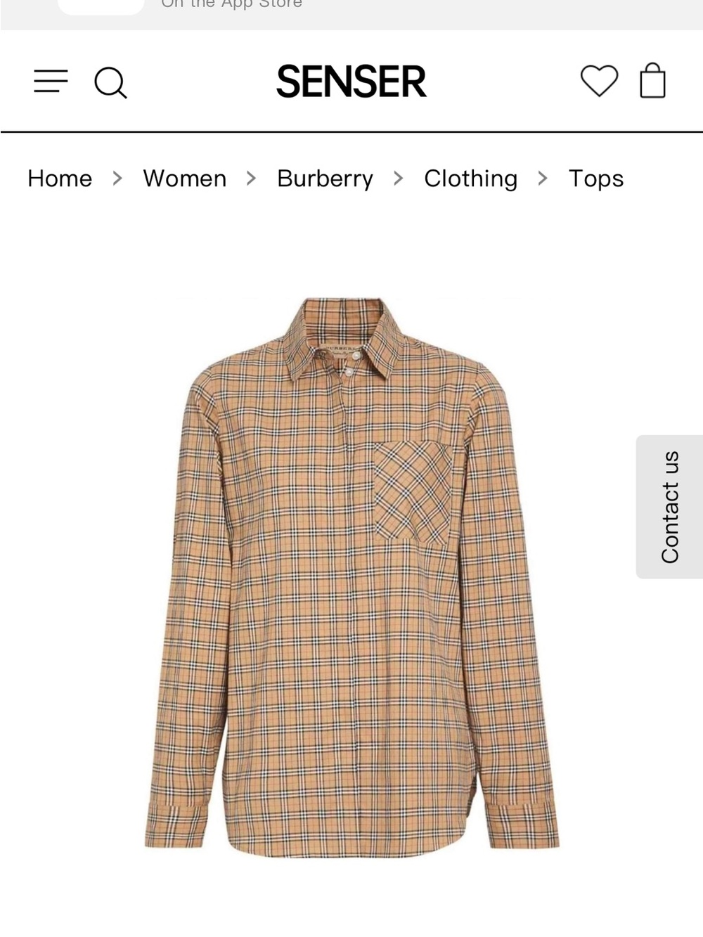 Burberry Tan and Black Plaid Button-Down Shirt